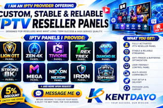 activate reseller panel for dream4k, strong8k,trex dino panel , mega panel, lion