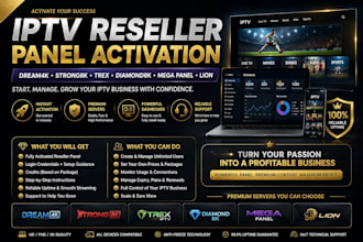 activate reseller panel for dream4k, strong8k,trex diamond8k, mega panel, lion