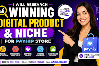 do researchwinning digital product and niche for payhip store