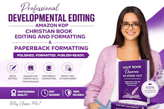 developmental edit, proofread, format journal devotional, christian book editor