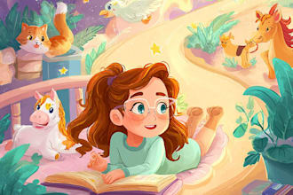 create stunning children book illustration package for KDP
