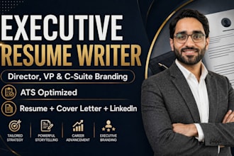 write executive resumes, linkedins, and cover letters for vp and c suite roles