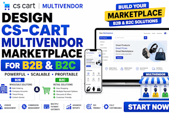 design cscart multivendor marketplace for b2b and b2c for your ecommerce website