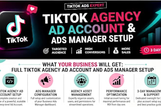 create tiktok agency ad account and tiktok ads manager setup for business