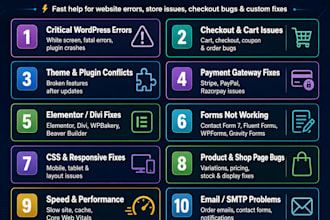 help to fix wordpress issues errors and woocommerce bugs