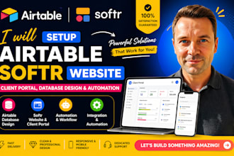 setup airtable softr website client portal database design and automation
