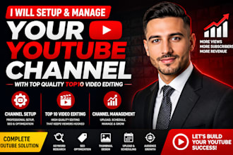 setup and manage your youtube channel with high quality top10 video editing