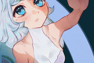 create cute anime girlies commision