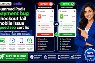 fix gumroad podia payment bug checkout fail mobile issue speed SEO cart