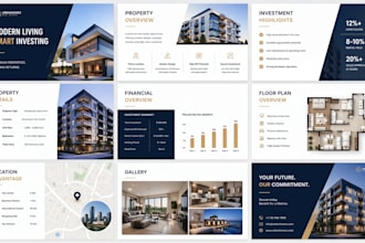 design real estate listing presentation, property sales, modern slides deck