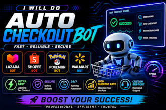 do lazada bot, shopee bot, auto checkout bot, pokemon bot auto purchase bot
