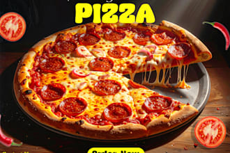 do any type of food poster, banner, menu card design