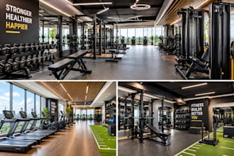 design photorealistic 3d gym and fitness center renderings