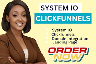 build system io sales funnel clickfunnel podia domain integration landing page