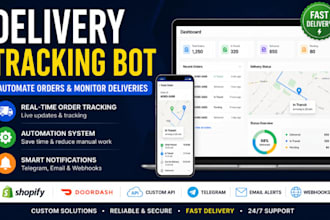 build delivery tracking bot, logistics automation and dashboard