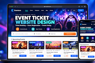 design event ticket website ticket booking website event registration website