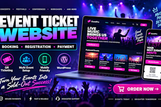 design event ticket website ticket booking website event registration website
