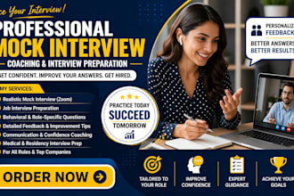 do medical mock interview, job interview coaching and residency interview prep