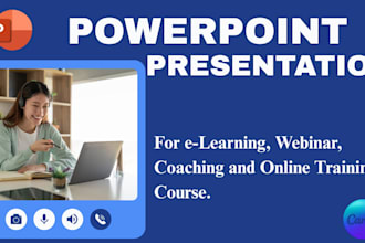 design e learning course slides, coaching presentations, webinar training decks