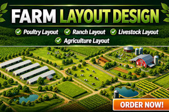 design farm layout, poultry farm, ranch and agricultural site plan