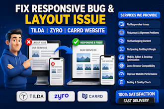 fix bug reponsive and layout issue tilda zyro carrd website