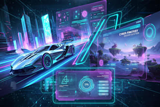 design perfect game UI, gui, hud for web, mobile, and PC console