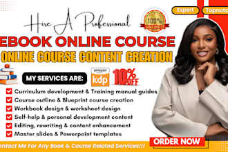 create ebook online course, training content, curriculum, online course content