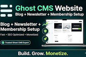 build ghost cms website blog newsletter membership and custom design