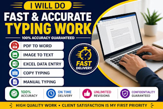 do fast and accurate typing, data entry and copy typing work