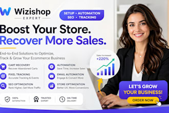 setup whizishop automation pixel tracking cart recovery SEO expert fixpro