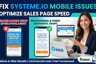 fix systeme io mobile responsive issues and optimize page speed