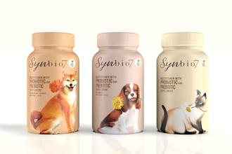 design premium pet supplement and pet treat packaging for your brand