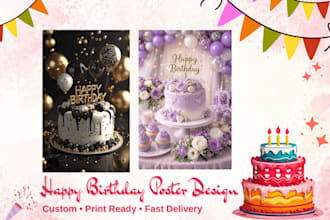 design a creative happy birthday poster for any ocassion