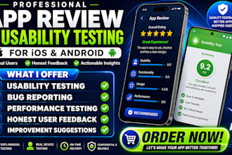 do professional app review and usability testing for ios and android