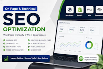optimize website on page technical seo service wordpress shopify wix squarespace