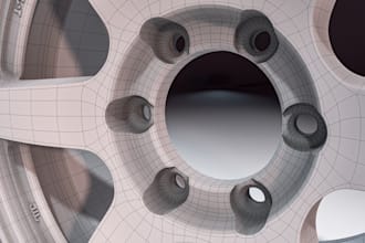 render realistic 3d car wheels, rims and tires