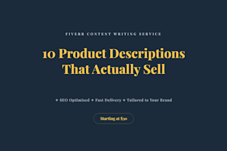 write 10 compelling product descriptions for your online store