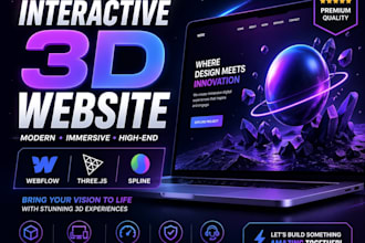 design an interactive 3d animated website with webflow threejs and spline
