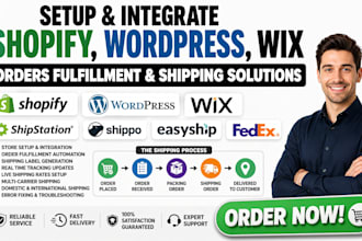 setup shopify wordpress wix orders fulfillment shipstation shippo easyship fedex