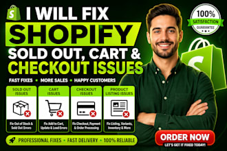 fix shopify sold out product issues, listing cart and checkout issues