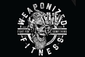 draw custom skull and skeleton art for tshirts and logo