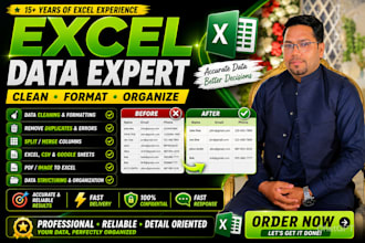 fix, organize, format, and fix messy excel or CSV files