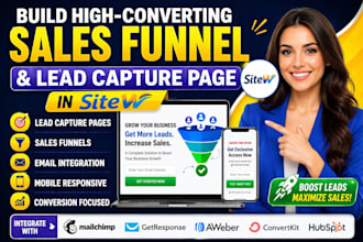 build high converting sales funnel and lead capture page in sitew