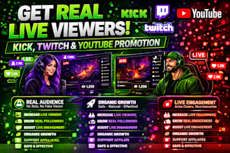 do twitch affiliate and kick channel promotion for real engagement