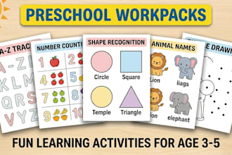 design preschool and kindergarten worksheets for alphabet and numbers