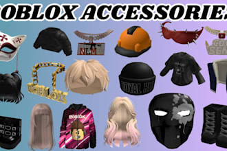 design unique roblox ugc accessories chain, hair, necklace layered clothing,