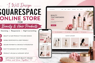 design squarespace online store for beauty and hair products