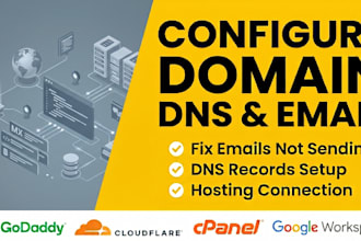 configure your domain, dns, hosting and fix websites issues