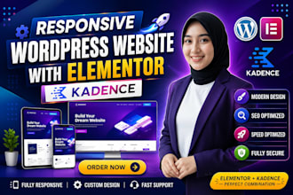 design wordpress website with elementor and kadence