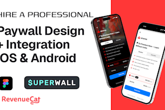 design and integrate paywall superwall revenuecat for ios and andriod